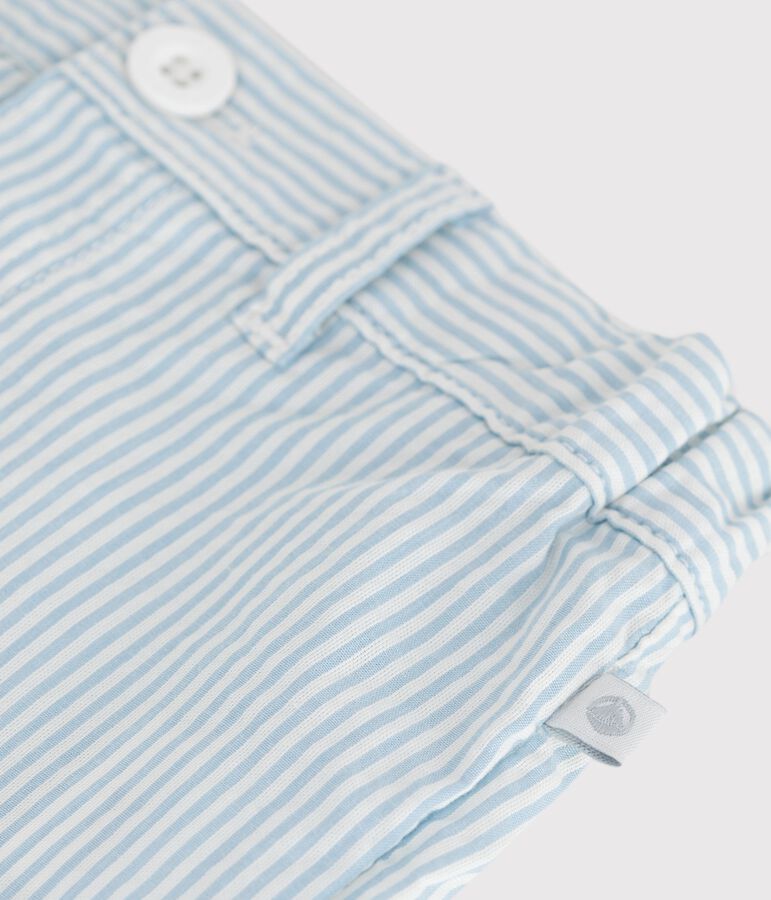 Baby-Shorts aus Baumwolle mit Streifen weiss/blau