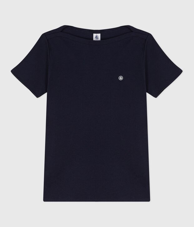 Kultiges Damen-T-Shirt mit Admiralskragen aus Baumwolle SMOKING