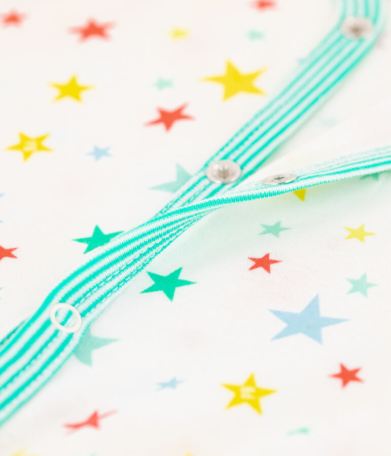 Baby-Strampler mit buntem Sternenmotiv weiss/vielfarbig