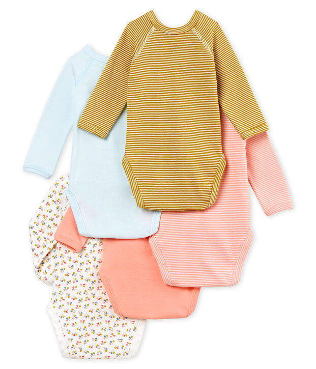 5er-Set Baby-Bodys f&uuml;r neugeborene M&auml;dchen vielfarbig