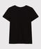 Damen-T-Shirt LE DROIT aus Baumwolle mit Rundhalsausschnitt schwarz BLACK