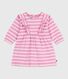 Langärmeliges Baby-Kleid aus Baumwolle mit Streifen