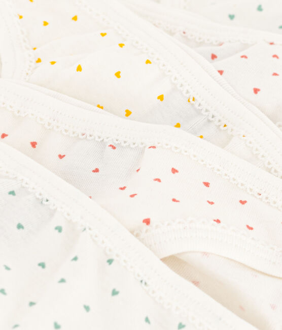 Set mit 5 Slips aus Baumwolle für kleine Mädchen, mit kleinen Herzen variante 1