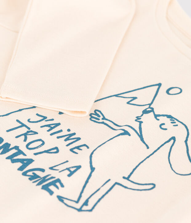 Lang&auml;rmeliges T-Shirt aus Baumwolle f&uuml;r Kinder/M&auml;dchen naturfarben