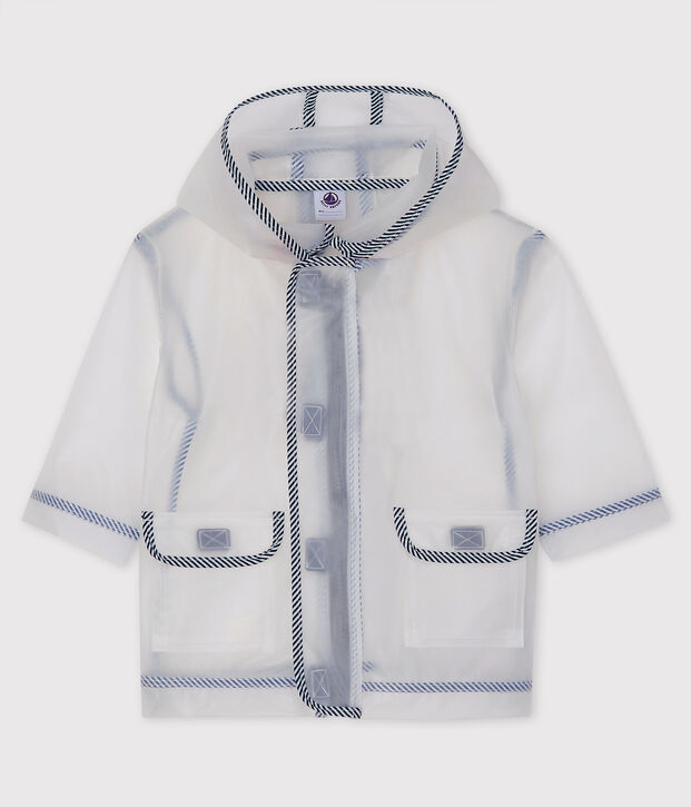 Transparente Unisex-Baby-Regenjacke weiss