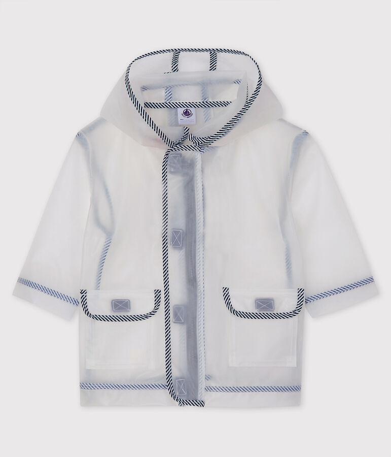 Transparente Unisex-Baby-Regenjacke weiss