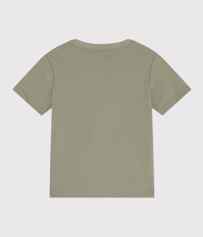 Kurz&auml;rmeliges Kinder-T-Shirt aus Baumwolle f&uuml;r Jungen gr&uuml;n/naturfarben