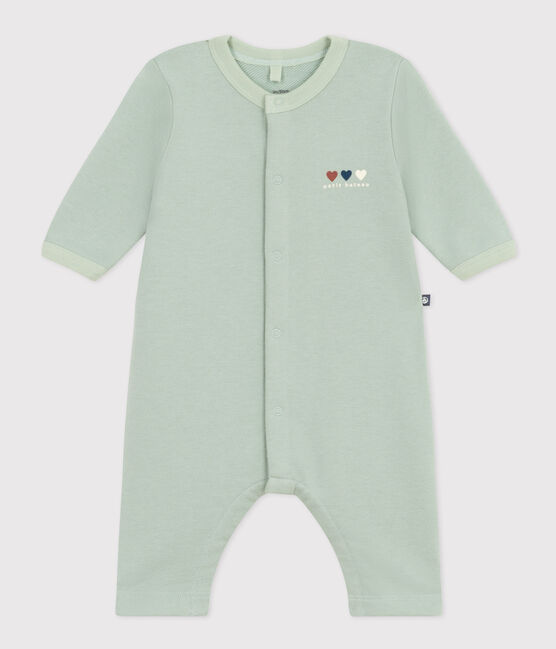 Langer Baby-Overall aus Molton grün HERBIER