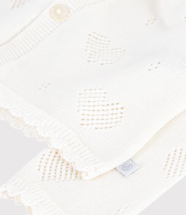 Baby-Cardigan aus Baumwolle mit Herzmotiv weiss