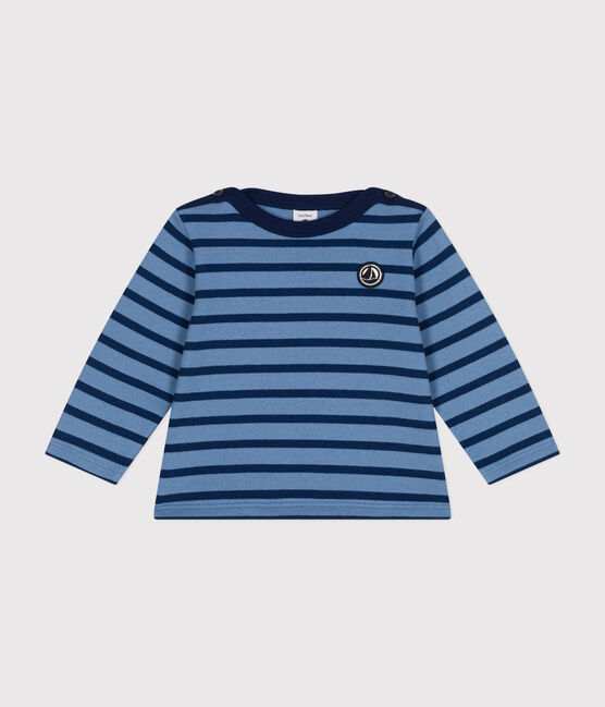 Baby-Streifenshirt "Marinière" aus festem Baumwollstoff blau BEACH/ MEDIEVAL