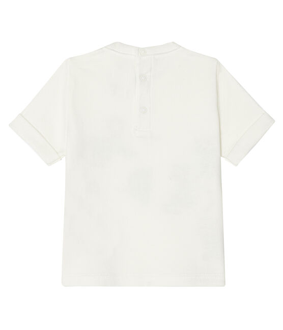 Kurzärmeliges Baby-T-Shirt für Jungen weiss MARSHMALLOW