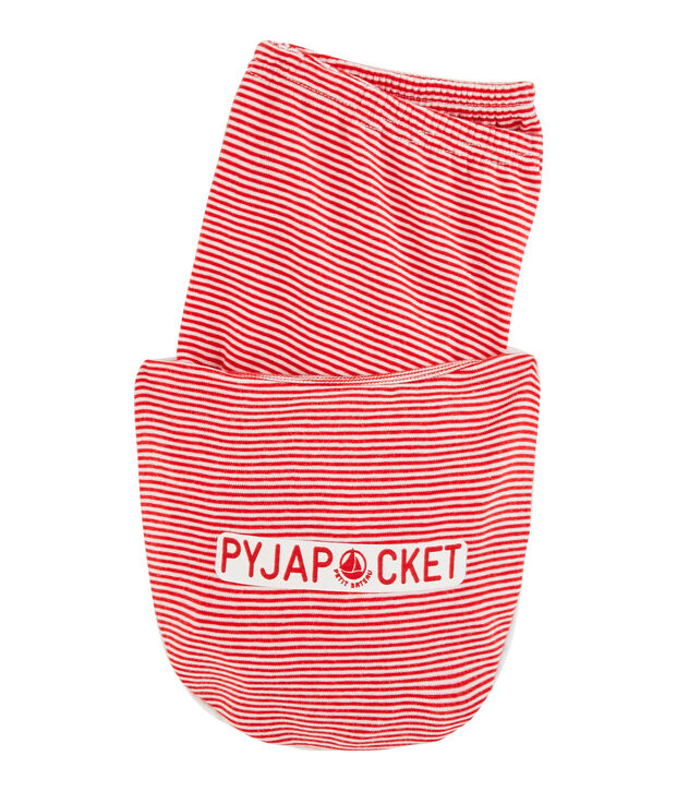 Rippstrick-Kurzpyjama f&uuml;r kleine Jungen weiss/vielfarbig