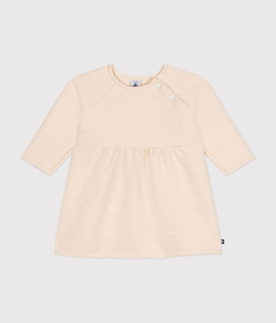 Langärmeliges Baby-Kleid aus gestepptem Doppeljersey naturfarben AVALANCHE