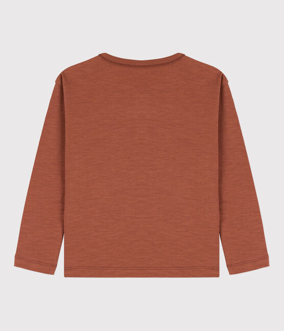 Langärmeliges Kinder-T-Shirt aus Baumwolle für Jungen braun CINA
