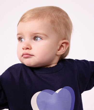 Lang&auml;rmeliges Baby T-Shirt aus einfarbiger Baumwolle mit Motiv