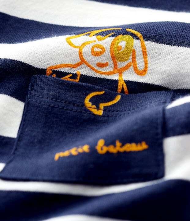 Kurz&auml;rmeliges Baby-T-Shirt aus Jersey f&uuml;r Jungen blau/weiss