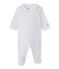 Baby-Mädchen-Strampler mit Herzchen-Print weiss ECUME/blau MEDIEVAL