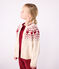 Kinder-Cardigan aus Wolle und Baumwolle mit Jacquard-Muster naturfarben AVALANCHE/ AMARANTE