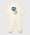 Baby-Strampler aus Rippstrick weiss MARSHMALLOW/gelb SHINE