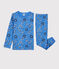 Kinderpyjama aus Bio-Baumwolle blau BRASIER/weiss MULTICO