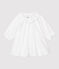 Baby-Kleid aus Bio-Baumwolltwill für Mädchen weiss MARSHMALLOW/grau GRIS