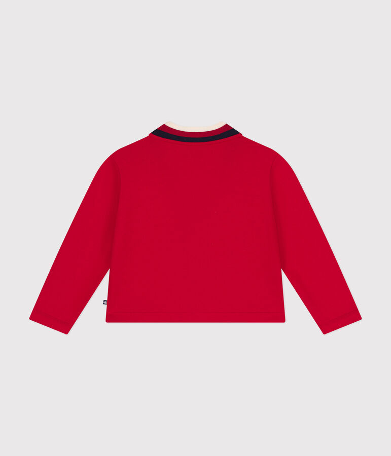 Cardigan aus Molton f&uuml;r Kinder/Jungen rot