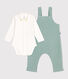 Newborn-Set Latzhose und bestickter Body aus Baumwolle