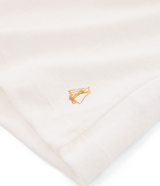 Kurzärmeliges Kinder-T-Shirt Mädchen weiss MARSHMALLOW