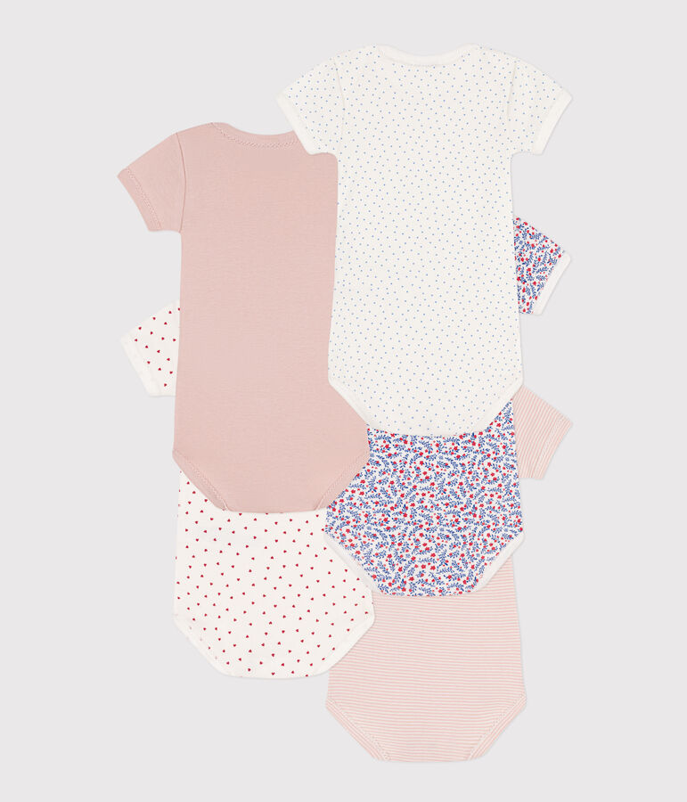 5er-Set kurz&auml;rmelige gebl&uuml;mte Bodys aus Baumwolle variante 1