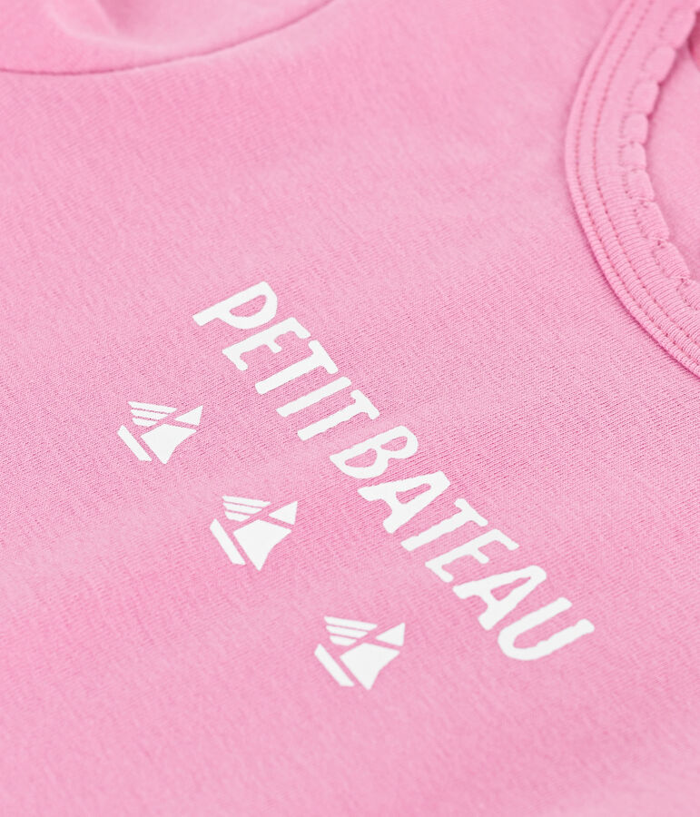 Kurz&auml;rmeliges Kinder-T-Shirt mit Muster rosa
