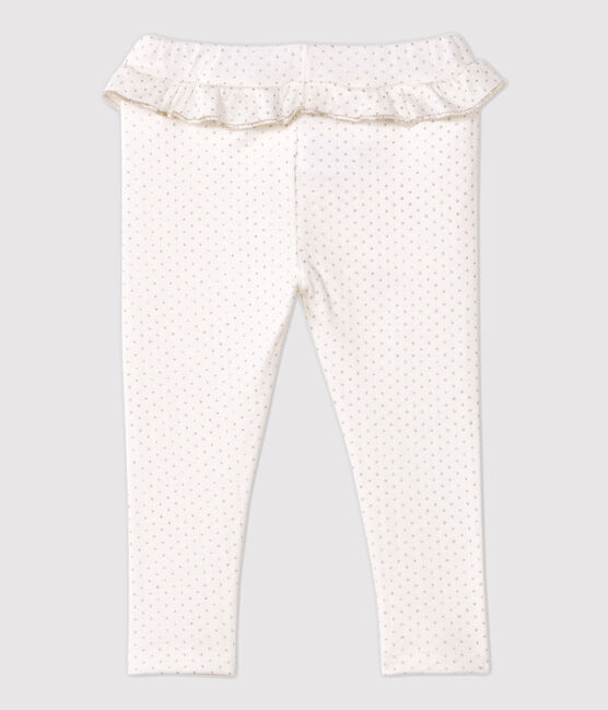 Baby-Leggings aus Baumwolle. weiss MARSHMALLOW/grau ARGENT