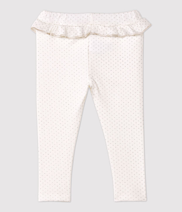 Baby-Leggings aus Baumwolle. weiss/grau