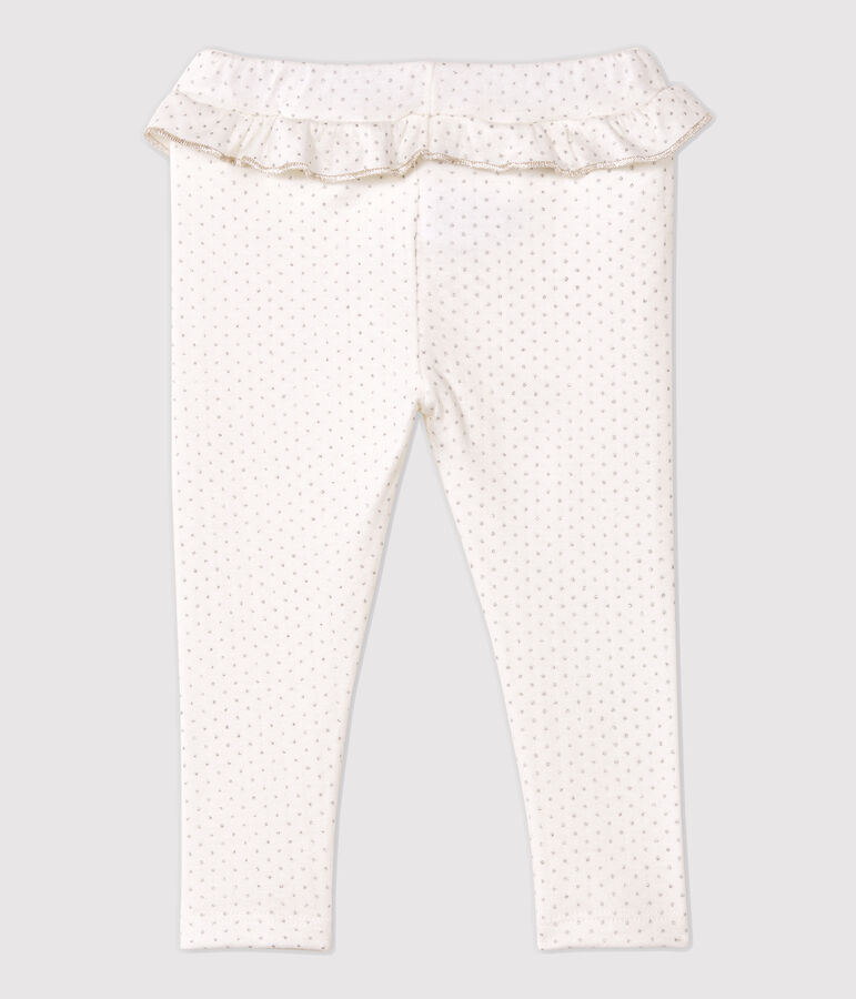 Baby-Leggings aus Baumwolle. weiss MARSHMALLOW/grau ARGENT