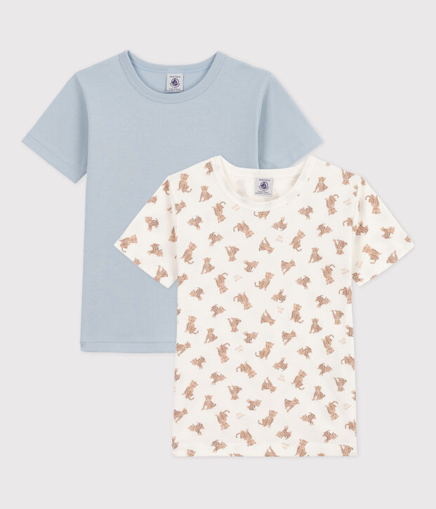 2er-Set kurz&auml;rmelige Baumwoll-T-Shirts f&uuml;r Jungen, mit Leopardenmotiv vielfarbig
