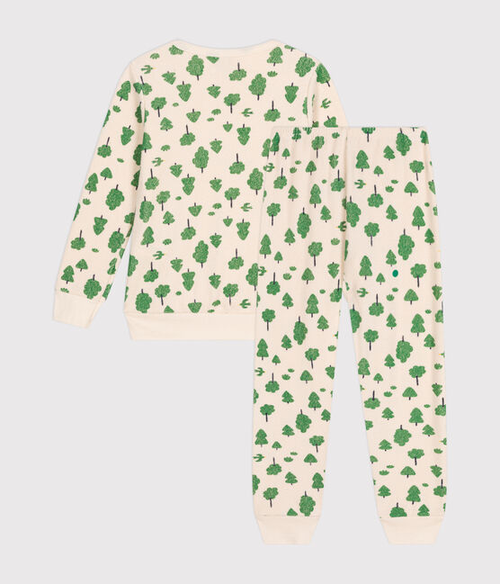 Kinder-Pyjama aus aufgerautem Frottee mit Baummotiv weiss AVALANCHE/ MULTICO