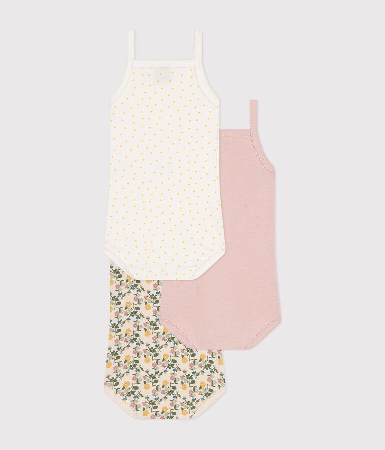 3er-Set gebl&uuml;mte Tr&auml;gerbodys aus Baumwolle f&uuml;r Babys vielfarbig