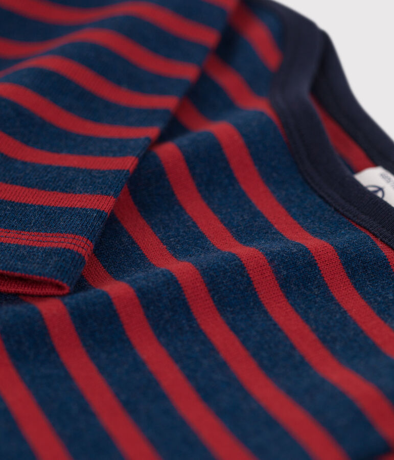 Kinder-Streifenshirt aus Baumwolle f&uuml;r M&auml;dchen / Jungen blau/rot
