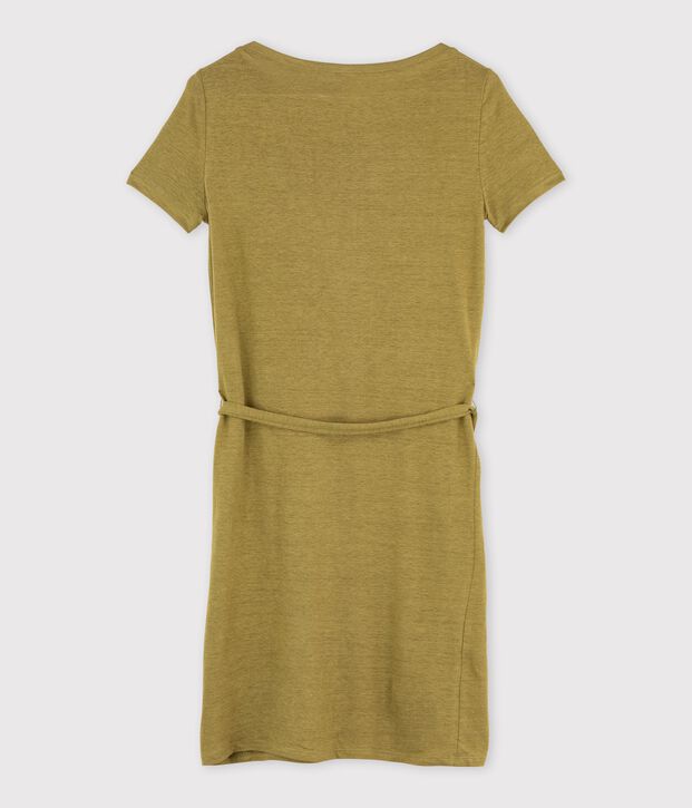 Damen-Kleid aus Leinen braun