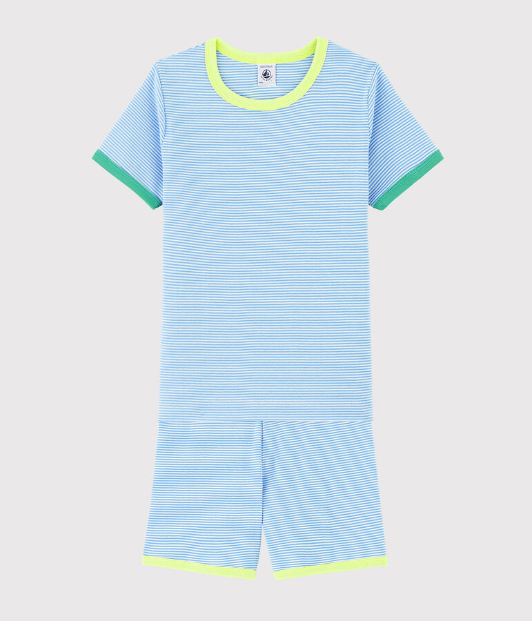 Kinder-Kurzpyjama blau EDNA/weiss MARSHMALLOW