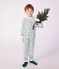 Kinder-Pyjama aus gemustertem Nicki weiss/vielfarbig