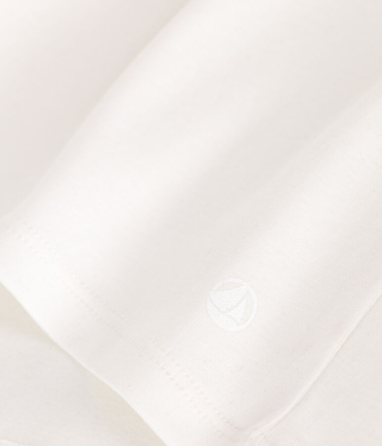 Kurz&auml;rmeliges Kinder-T-Shirt aus einfarbiger Baumwolle weiss