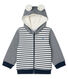 Baby-Kapuzensweatshirt für Jungen mit Streifen und Sherpafutter