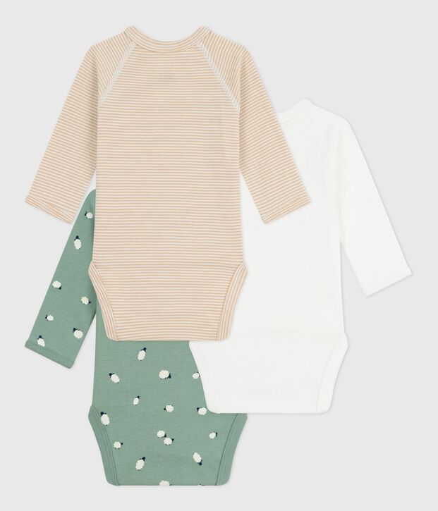 Set lang&auml;rmeliger Wickelbodys aus bedruckter Baumwolle vielfarbig