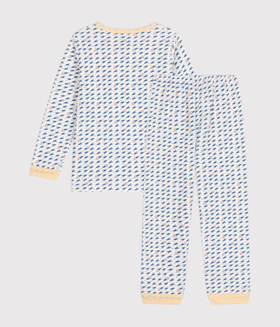 Kinder-Pyjama aus Nicki mit Raketen-Motiv weiss MARSHMALLOW/weiss MULTICO