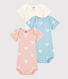 3er-Set kurzärmelige Baby-Bodys aus Bio-Baumwolle für Mädchen
