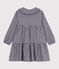 Langärmeliges Kinder-Kleid aus Flanell mit Karomuster blau SOIR/ MILK