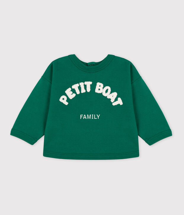 Baby-Sweatshirt aus Baumwolle gr&uuml;n