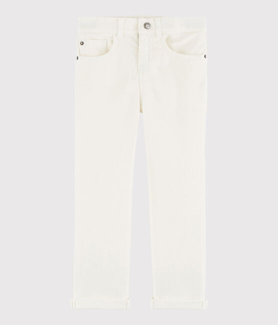 Kinderhose aus Sergestoff für Jungen weiss MARSHMALLOW