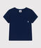 Kurzärmeliges Baby-T-Shirt aus geflammtem Jersey blau MEDIEVAL