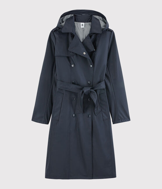 Trench mit Kapuze Damen blau SMOKING